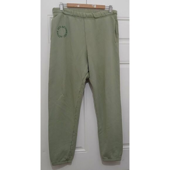 Set active womens medium sage green jogger sweatpants - Picture 2 of 8